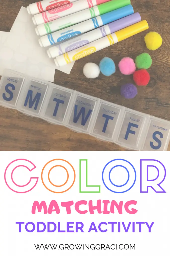 Keeping a toddler busy is difficult. Check out this easy, DIY toddler activity that is easy to take on-the-go and will help teach your little one colors!