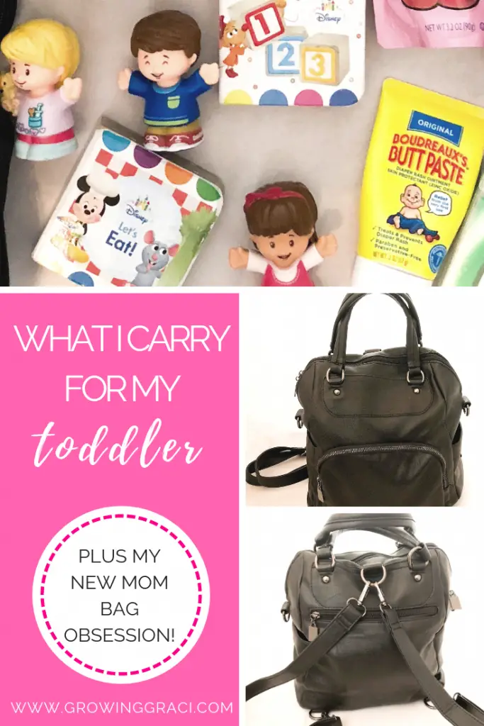 Are you a busy mom to a toddler? Check out my favorite bag for carrying all those extra things for your toddler, plus find out what I carry!